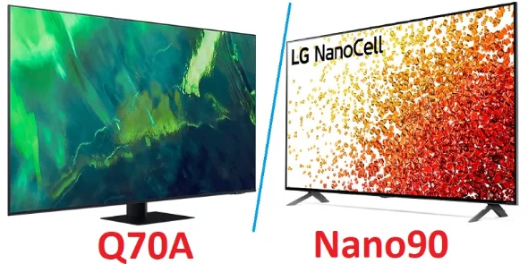 مقایسه تلویزیون ال جی Nano90 و تلویزیون سامسونگ Q70A